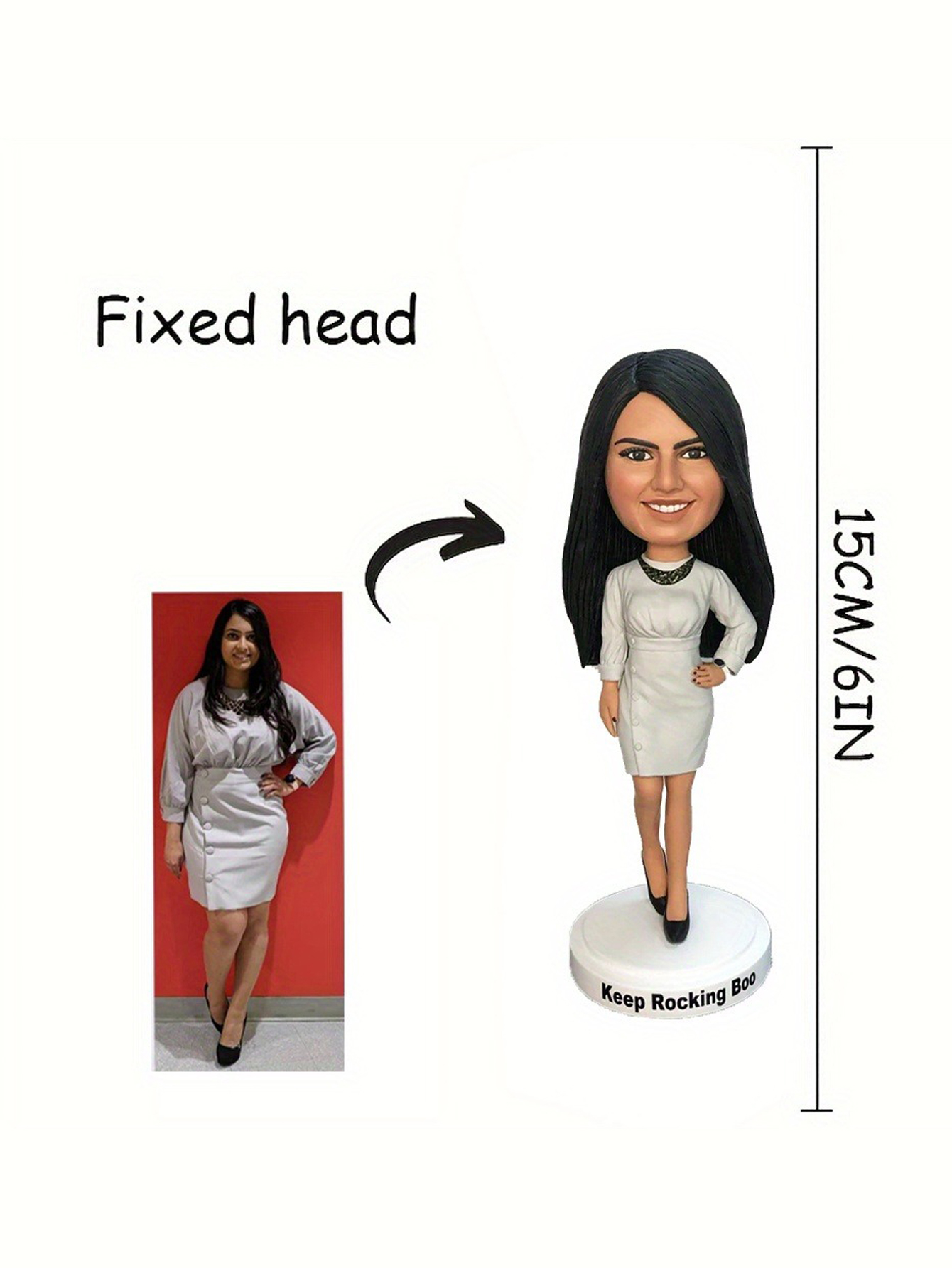 Custom Clay Personalized Bobblehead Doll (Single-Person Style - Single-Person Photos Only)